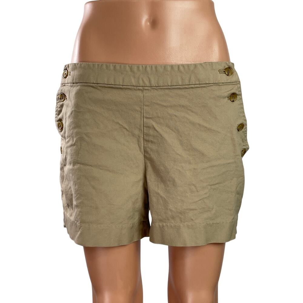 Banana Republic Women's Tan Mid Rise Button Chino Casual Mini Shorts Size 6